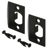 Prime-Line E 2793 Latch Strike Plate, Matte Black Finish (2