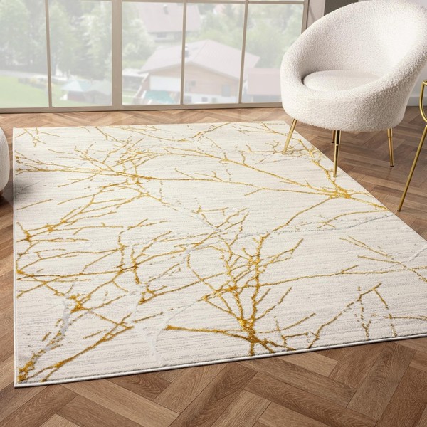 LUXE WEAVERS Sunset Collection 372 Gold 5x7 Modern Abstract Area