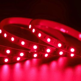 SLL HUT 12 Volt 660nm Red Flexible LED Strip Light, 5m/16.4ft 72W Soft Cuttable 660 nm-670 nm Deep Red Light LED Tape, IP20 Non-Waterproof Grow Lights for Indoor Plants (660nm, 300 LEDs, 5050 SMD)