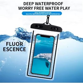 Genérico Funda Impermeable para Celular – Estuche Estanco Universal para Teléfonos Móviles hasta 7.5", Ideal para Nadar, Playa y Buceo – Certificación IPX8 – Pantalla Táctil Transparente