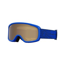 Giro Buster Youth Ski Goggles - Snowboard Goggles for Kids, Boys, and Girls - Trim Blue Solar Flair Strap with Amber Rose Lens