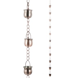 TZSSP Rain Chains Decorative Rain Chain Bell, 8-1/2 Length, Pot