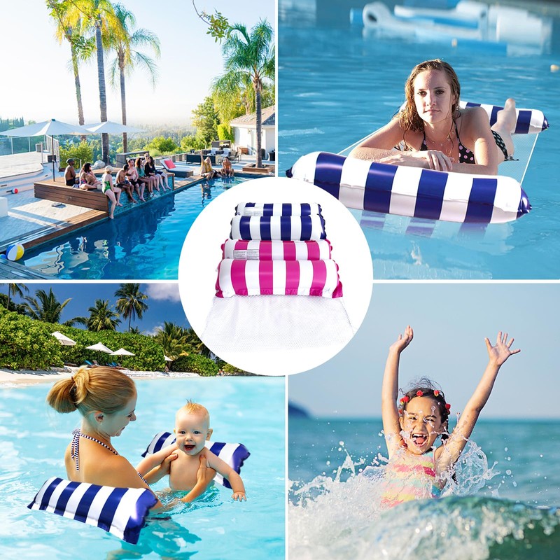 Aitsite Inflatable Pool Floats for Adults, 2 Pack Water Hammock,