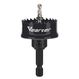 Vearter 1-3/8'' Bi-Metal Hole Saw 1/4 Inch Hex Shank, M42 Bi-Metal Hole Saw, Thin Wall Cobalt Drill Hole Cutter with Arbors for Wood, Sheet Metal, Copper, Plaster, PVC, Steel Plate, Drywall, Black