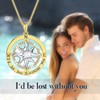 ASLBUNM Compass Necklace 925 Sterling Silver I'd Be Lost Without