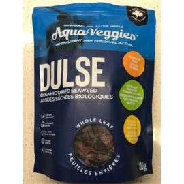 Aqua Veggies Organic Atlantic Dulse Whole Leaf, Hand-Harvested, Sun-Dried Bay of Fundy, Excellent Source of Vitamins B6, B12, Iron, Iodine, Protein, Calcium and Fibre (Dulse Whole Leaf, 100 Grams)