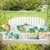 Uiiooazy Ginkgo Cushion Cover, Turquoise Green Gold Leaves Pattern Square