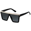 LYZOIT Square Oversized Sunglasses for Women Men Big Flat Top