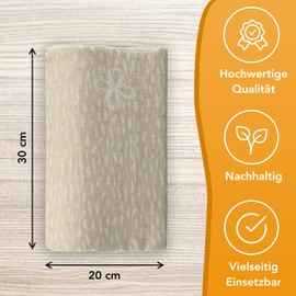 sositex 1 Premium Pillow for Sauna, Hammock, Beach, Neck Support, Travel Pillow, Design: Wave, Dimensions: 30 x 20 cm, Cover 100% Linen, Upholstery Pure (Natural/White)