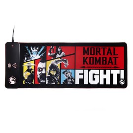 Power Idolz Mortal Kombat XL RGB Gaming Mat with 15W Wireless Charger | Customizable LED, Anti-Slip, Spill-Resistant