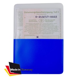 orgaexpert Car Registration Certificate Protective Cover Blue (118 x 82 mm) Made in Germany Case Card Holder Vehicle Registration Card Case ID Document Case, blue, Classic