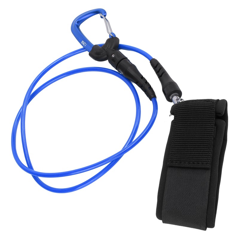 Freediving Lanyard Leash Diving Safety Rope Cable with Wristband Carabiner