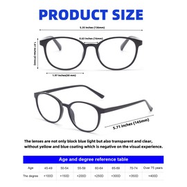 3-Pack Blue Light Reading Glasses Round Frame for Women, Spring Hinge Readers Clarity Comfort Computer Glasses, C1_Black C3_Brown-Tortoise C5_Black-Clear 1.75 x