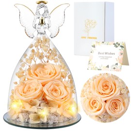 Eternal Rose Angel Gifts for Women, Angel Figure Gifts for Mum, Mother's Day Gift, Mother's Day Gifts for Mum, Birthday Gift for Women, Mother, Grandma Gift (Light Yellow)