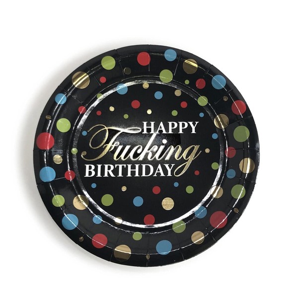 Little Genie Productions LIG80712: Happy Fucking Birthday Plates