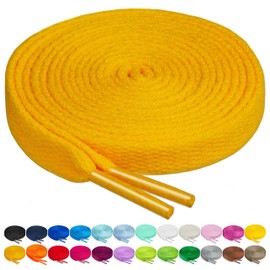 Birch Shoelaces in 27 Colors Flat 5/16" Shoe Laces in 4 Different Lengths (37" (94cm), Sunflower Yellow)