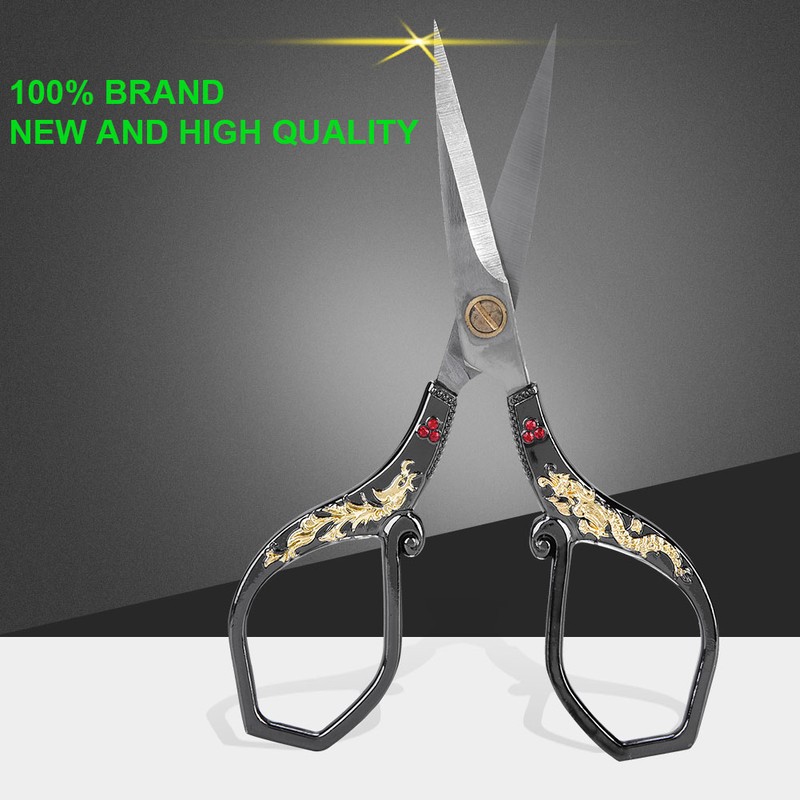 Vintage Stainless Steel Sewing Scissors Classical Cutting Embroidery Crafts Tool