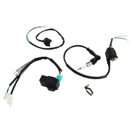 Kick Start Engine Wiring Harness CDI Box Spark Plug Ignition Coil Handle Switch Loom Kit for 50cc 70cc 110cc 125cc 140cc 160cc Dirt Pit Bike ATV