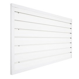 Slatwall Panel Garage Wall Organizer Heavy Duty Wall Mounted, PVC Slat Wall Panels Garage Wall and Home Organizer Storage System, Garage Slatwall for Tool Organization Peg Board 4ft by 2ft (White)