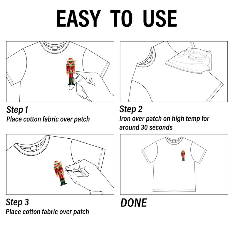 Kirako 9 Pcs Christmas Nutcracker Iron on Patches Colorful Soldier