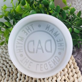 Fuehbur Dad The Man The Myth The Legend Car-Freshies Mold Circle Round Shape Silicone Epoxy Resin Candle Soap Mould - Oven Safe(Designed for 2025 Father Gifts)