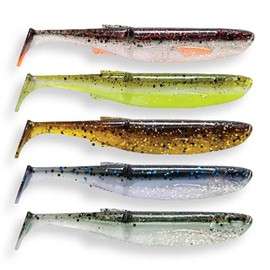 Savage Gear Craft Bleak Clam Mix - Soft Plastic Minnow Bait for Bass, Zander, Pike & Trout, Dark & Clear Water Fishing Lure with Kicking Action - Weed-free, Clear Water Mix 8.5 cm