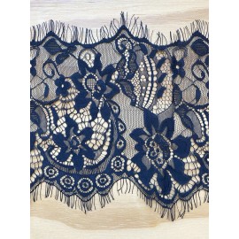 Unbranded 3 Yards Black Floral Eyelash French Lace Trim for Sewing/Crafts/