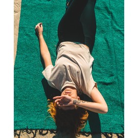 Open Road Goods Bulk Handmade Solid Color Yoga Blankets - Thick Mexican Blankets or Throws - Made for Yoga! (6 Pack, Turquoise)