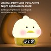 RUISHINE Alarm Clock Lights for Kids-Duck Night Lights,Temperature Display,RGB Color