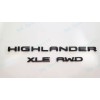 Toyota OEM 3PC Gloss Black Rear HIGHLANDER XLE AWD Letter