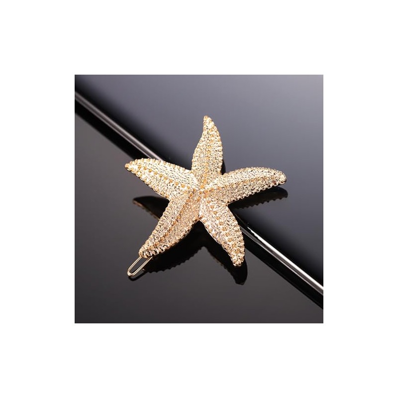6 Pcs Metal Starfish Hair Clips Sea Star Hair Pins