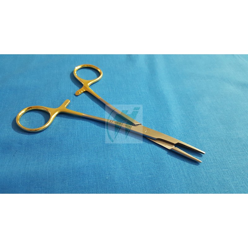 GOLD HANDLE OLSEN HEGAR NEEDLE HOLDER 5.5" (14 CM) (HTI