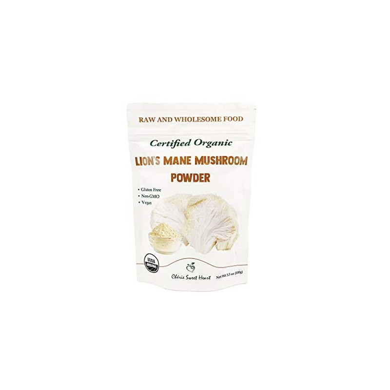 Cherie Sweet Heart Organic Mushroom Powder, Lion's Mane, 50 Servings,