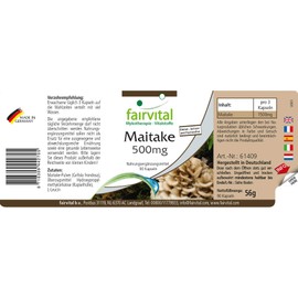 Fairvital | Maitake Vierteljahresversorgung mit Pilzpulver und Pilzextrakt - 360 vegane Kapseln