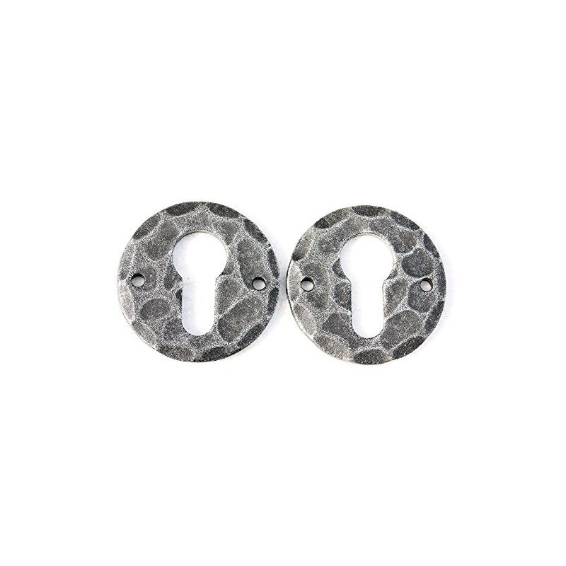 UHRIG 2 x Round Rosette for PZ Lock, Wrought Iron