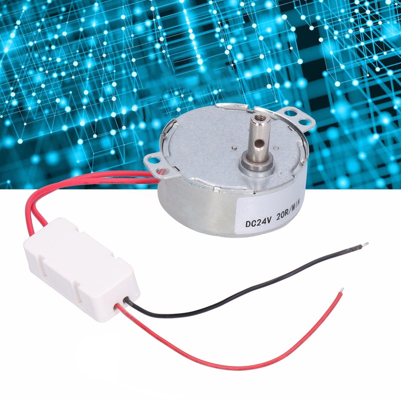 DC Motor 20RPM CCW/CW 4W 24V Horizontal Hole Tapping Shaft