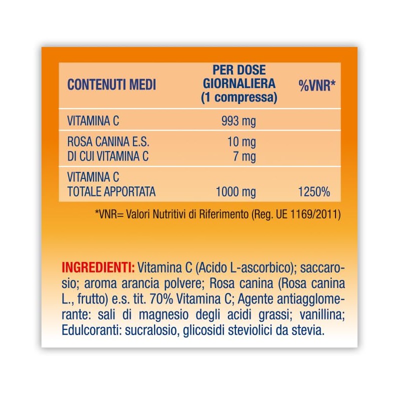 Vitamina C Act 1000mg, Integratore Alimentare in Compresse Masticabili, a