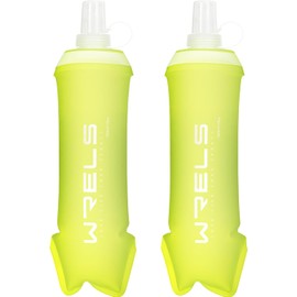 WRELS - Botella para correr, 250 ml/350 ml/500 ml de TPU, botellas de agua plegables para chalecos de hidratación y cinturones de correr, mochilas, botellas flexibles para senderismo, ciclismo