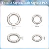 UNICRAFTALE 2 Sizes 4 Pcs Spring Gate Rings Stainless Steel