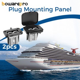 Bowarepro 2pcs Plug Mounting Panel, 50A Plug Panel Base with Dust Cover for Anderson SB50 Series Connectors Flush Mount Recessed Plate