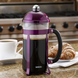 BonJour Maximus French Press Coffee Maker, 8 Cup, Purple