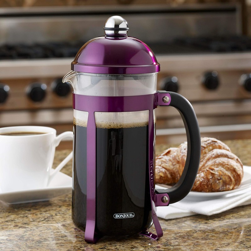 BonJour Maximus French Press Coffee Maker, 8 Cup, Purple