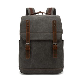 FANDARE Retro Canvas Business Backpack Men Laptop Rucksack Daily Casual Daypacks Internal Frame Backpacks Hiking Backpack Travel Essentials Trekking Rucksack Grey