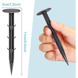 40 Pcs 4.3 Inches Multifunctional Plastic Yard & Garden Stakes Anchors for Plant Support, Holding Down Tents