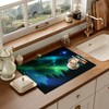 Starry Sky Forest Dish Drying Mat for Kitchen Counter Microfiber