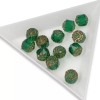 Hackberry Creek 12 Emerald Green Faceted 8mm Crown Cathedral Beads,