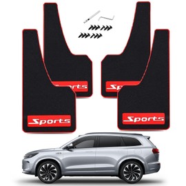 4 Pcs Black Sports Car Mud Flaps Front and Rear Splash Guards Soft Material Rubber Mud Guard for Universal Vehicle Modified Car (Sports)