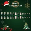 Christmas Press on Nails Short Square French Tip Fake Nails