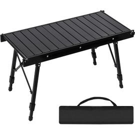 DRAXDOG IGT Camping Table with Carry Bag Portable Folding Beach Table for Outdooor Camping, Cooking, Picnic, Beach,BBQ,Boat, Travel (Black)