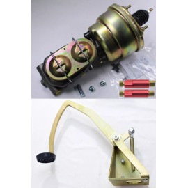 CNCDPT 1955-1959 Chevy Truck 7" Power Brake Booster Kit & Zinc Pedal Drum Drum Valves